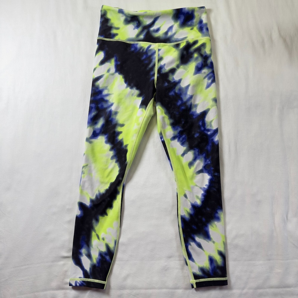 Athleta Elation Tight 7/8 Neon Tie Dye Women's Small Exercise Yoga Pants Legging